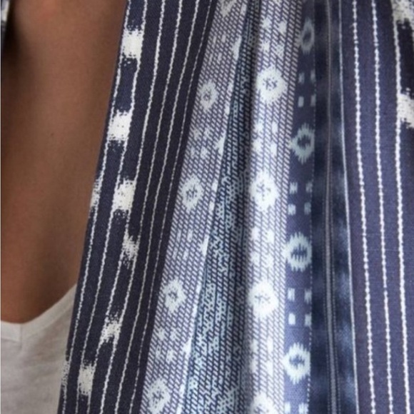 GAP SM Women's Blue Patterned Cotton Open Front Sweater - Picture 3 of 13